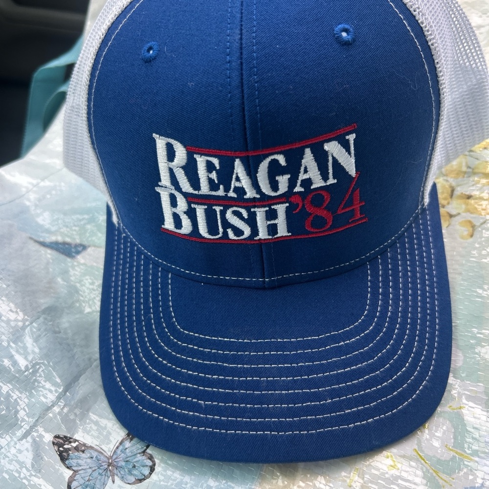 Retro Blue and White Trucker Cap
